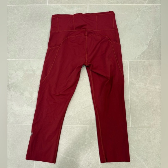 Lululemon Fast and Free Crop II Leggings Nulux 19’’ in Chianti Size 6 - Picture 13 of 13